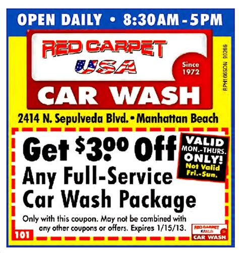 coupon code for red carpet smart card|red carpet car wash unlimited.